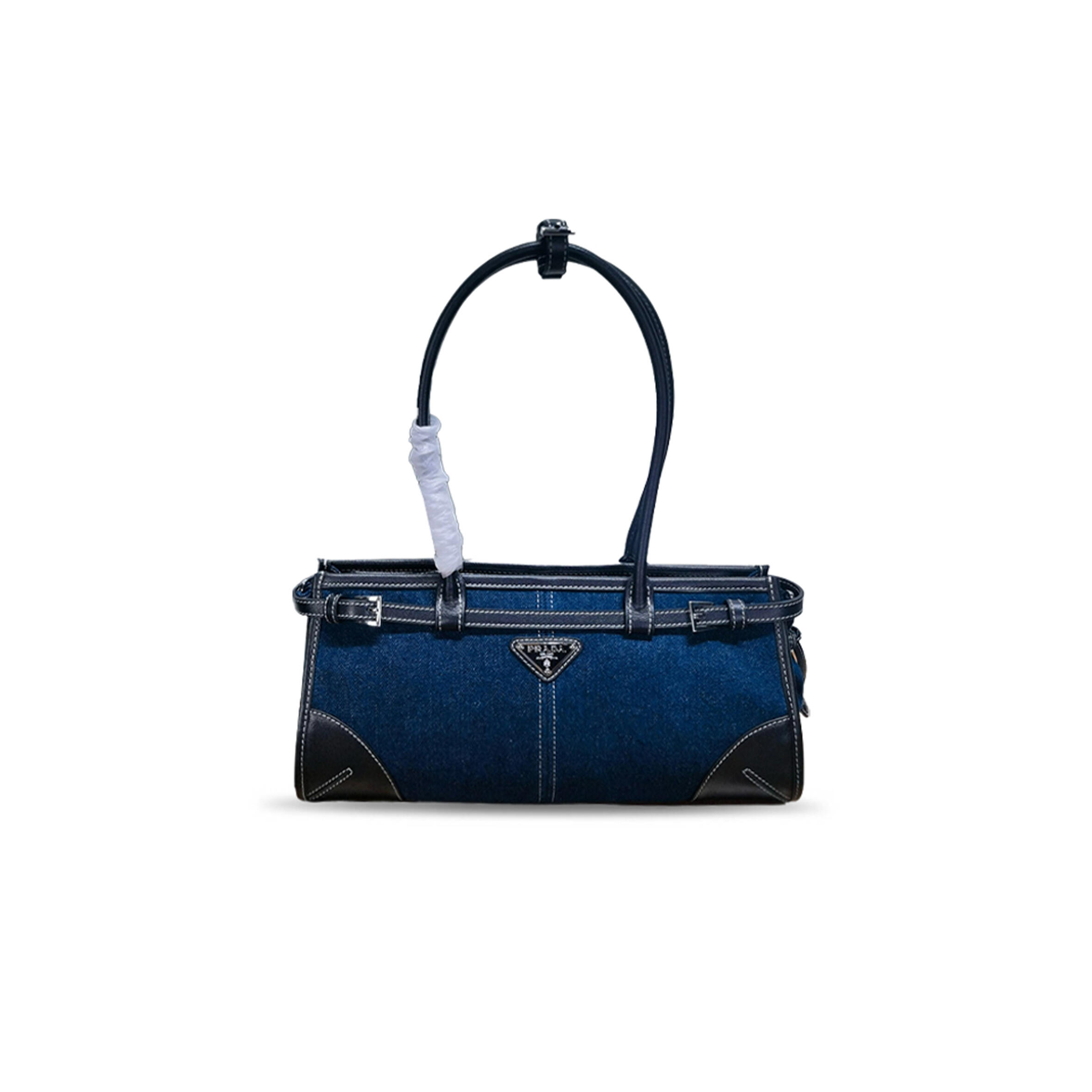 PRADA BONNIE DENIM SHOULDER BAG 1BA426 (32*15*12cm) 